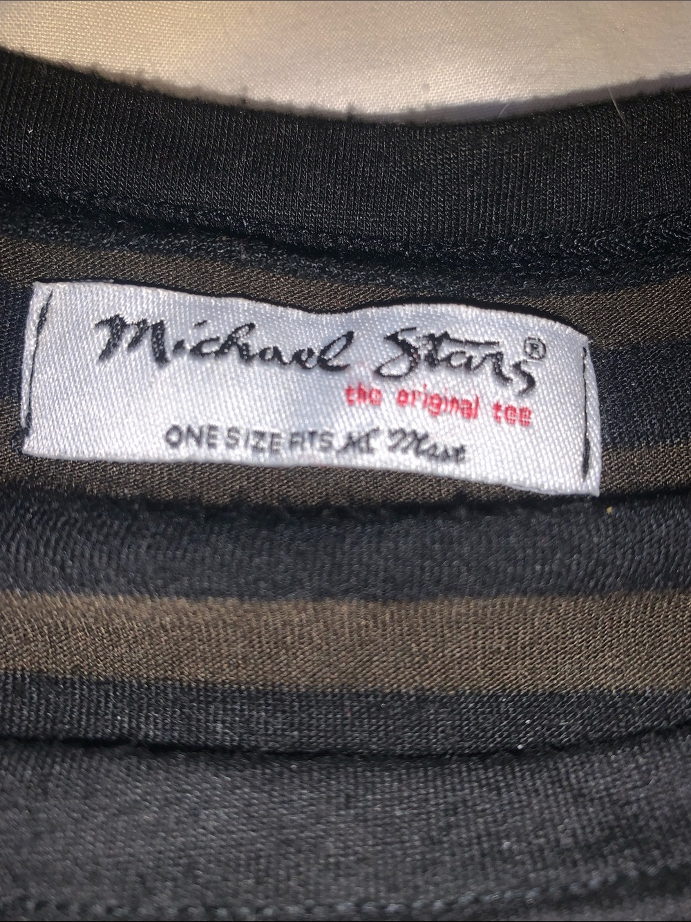 Michael Stars Black and Brown Striped long Sleeve Tee